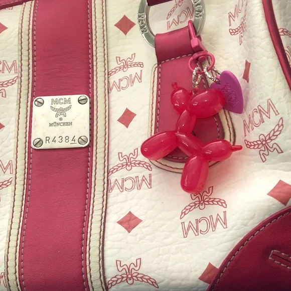 MCM Pink  and White Women's Satchel a few marks inside no smell - Picture 2 of 11